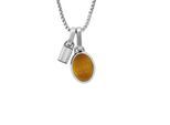 Kette mit Anhänger FOSSIL "Schmuck Geschenk Edelstahl JEWELRY", braun (edelstahlfarben, braun), Halsketten, Damen, Edelstahl, L: 56 B: 1,3mm, mit Tigerauge, B:1,3mm