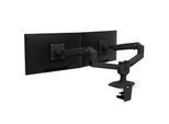 Ergotron LX Dual Monitorarm für zwei Monitore bis 68,58 cm 27 Zoll nebeneinander Tischhalterung schwarzmatt