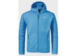 Fleecejacke SCHÖFFEL "Fleece Hoody Style Cascata MNS", Herren, Gr. 56, blau (8275, blau), Oberstoff: 94% Polyester, 6% Elasthan, regular fit, hoch geschlossener Ausschnitt, Jacken Fleecejacke