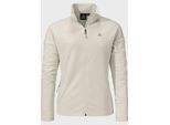 Fleecejacke SCHÖFFEL "CIRC Fleece Jk Style Smue WMS", Damen, Gr. 40, beige (9040, natur), Oberstoff: 100% Polyester, regular fit, hoch geschlossener Ausschnitt, Jacken Fleecejacke