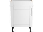 Spülenschrank KOCHSTATION "KS-Ahus", braun (weiß matt, wildeiche nachbildung), B:60cm H:87cm T:58,4cm, Schränke, Spülenschrank, Breite 60 cm
