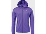 Fleecejacke SCHÖFFEL "Fleece Hoody Style Cascata WMS", Damen, Gr. 46, lila (3805, lila), Oberstoff: 94% Polyester, 6% Elasthan, regular fit, hoch geschlossener Ausschnitt, Jacken Fleecejacke
