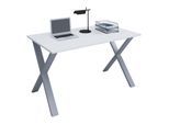 VCM Holz Schreibtisch H. 76 x B. 110 x T. 80 cm Computertisch schlicht Füße aus hochwertigem Metall Arbeitstisch Büromöbel - Lona X
