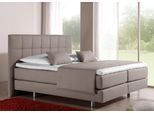 Boxspringbett HOME AFFAIRE "Neon", beige, B:118cm L:210cm, Strukturstoff-Bezug (100% Polyester), Komplettbetten, Boxspringbett, in 3 Matratzenarten, feine Steppung im Kopfteil, 2 Härtegrade
