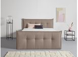 Boxbett HOME AFFAIRE "Kederleicht", grau (taupe), B:195cm L:226cm, Komplettbetten, Boxspringbett, inklusive Fußteil, Bettkasten & Topper, in 4 Breiten und 2 Härtegraden