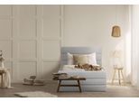 Polsterbett HOME AFFAIRE "Merrit", beige, B:103cm H:124cm L:214cm, Struktur (70% recyceltes Polyester, 30% Polyester), Betten, Polsterbett ohne Bettkasten Polsterbett, Quernaht im Kopf- und Fußteil, in 5 Breiten, auch in 220 cm Länge