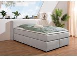 Boxspringbett HOME AFFAIRE "Åby", grau, B:147cm L:225cm, Komplettbetten, Boxspringbett, In Cord Bezug, wahlweise mit und ohne Matrazte erhältlich
