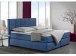 Boxspringbett HOME AFFAIRE "Casano", blau (denimblau), B:172cm L:215cm, Strukturstoff-Bezug (100% Polyester), Komplettbetten, Boxspringbett, mit feiner Steppung, in 3 Matratzenarten, 2 Härtegraden und 5 Farben