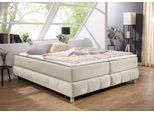 Boxspringbett HOME AFFAIRE "Salo", beige, B:186cm L:226cm, Komplettbetten, Boxspringbett, Ohne Kopfteil, inkl. Topper, auch in Überlänge 220 cm