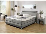 Boxspringbett HOME AFFAIRE "Rocklin", grau (grau, anthraz), B:212cm L:217cm, Komplettbetten, Boxspringbett, in H2, H3 oder H4 erhältlich