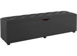 Hockerbank HOME AFFAIRE "Knobbed", grau (anthrazit), B:160cm H:42cm T:40cm, Struktur fein (100% Polyester) für Bett Classico, Piazza, Premium und Vega;Struktur (100% Polyester) für Bett Crato und Lucina;Struktur (60% Baumwolle, 40% Leinen) für Bett Kiss;Kunstleder für Bett Natura;Struktur (100% Polyester) für Bett Nordica, Hocker, Hockerbank mit Stauraum, Breite 120 cm und 160 cm