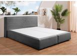 Boxspringbett HOME AFFAIRE "Åby", grau (anthrazit), B:167cm L:225cm, Komplettbetten, Boxspringbett, In Cord Bezug, wahlweise mit und ohne Matrazte erhältlich
