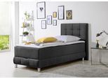 Boxbett HOME AFFAIRE "Vaasa", grau (schiefer), B:104cm L:210cm, Komplettbetten, inkl. Bettkasten & Topper, XXL-Ausführung, Überlänge 220 cm