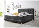 Boxbett HOME AFFAIRE "Vaasa", grau (schiefer), B:174cm L:230cm, Komplettbetten, inkl. Bettkasten & Topper, XXL-Ausführung, Überlänge 220 cm