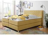 Boxspringbett HOME AFFAIRE "Parla", gelb (curry), L:218cm, 100% Polyester, Komplettbetten, Boxspringbett, incl. Topper, 4 Farben in 4 Breiten, 2 Härtegraden, 3 Matratzenarten
