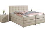 Boxspringbett HOME AFFAIRE "Ethan", beige (natur), B:174cm L:211cm, Komplettbetten, Boxspringbett, inkl. Topper und geräumigen Bettkasten erhältlich in H2, H3 und H4