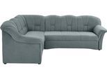 Ecksofa DOMO COLLECTION "Papenburg B/T/H: 242/190/84 cm L-Form", blau (eisblau), B:242cm H:84cm T:190cm, Struktur ( 90% Polyester, 10% Polyacryl);Microfaser PRIMABELLE (100% Polyester);Kunstleder SOFTLUX;Luxus-Microfaser (100% Polyester), Sofas, Ecksofa, wahlweise mit Bettfunktion, Langer Schenkel links oder rechts