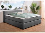 Boxspringbett HOME AFFAIRE "Åby", grau (anthrazit), B:207cm L:225cm, Komplettbetten, Boxspringbett, In Cord Bezug, wahlweise mit und ohne Matrazte erhältlich