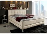 Boxspringbett HOME AFFAIRE "Cafone", beige, B:144cm L:211cm, Bezug der Spiegelfläche Matratzendrell aus 100% Polyester;feiner Strukturstoff-Bezug (100% Polyester), Komplettbetten, Boxspringbett, inkl. Topper, 5 Breiten, 3 Matratzenarten und 3 Härtegraden wählbar