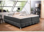 Boxspringbett HOME AFFAIRE "Salo", grau (anthrazit), B:206cm L:206cm, Komplettbetten, Boxspringbett, Ohne Kopfteil, inkl. Topper, auch in Überlänge 220 cm