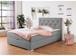 Boxbett HOME AFFAIRE "Tynan", grau, B:154cm L:210cm, Komplettbetten, Boxspringbett, wahlweise mit Bettkasten, in H2, H3 & H4 erhältilich