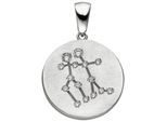 Sternzeichenanhänger JOBO "Anhänger Sternzeichen rund", silber (silber 925, weiß), Schmuckanhänger, Damen, Zwilling, Silber 925 (Sterlingsilber), 925 Silber rund matt mit Zirkonia
