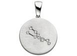 Sternzeichenanhänger JOBO "Anhänger Sternzeichen rund", silber (silber 925, weiß), Schmuckanhänger, Damen, Stier, Silber 925 (Sterlingsilber), 925 Silber rund matt mit Zirkonia