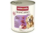 animonda GranCarno Original Nassfutter Hund Adult, Rind und Lamm 24x800 g