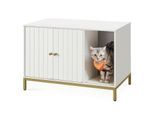 FEANDREA Katzenklo-Schrank Katzenhaus mit Kratzmatte weiß