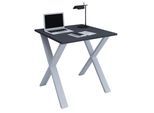 VCM Holz Schreibtisch H. 76 x B. 80 x T. 80 cm Computertisch schlicht Füße aus hochwertigem Metall Arbeitstisch Büromöbel - Lona X