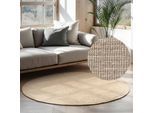 Teppich HANSE HOME "Jaipur Juteteppich, als Läufer und in Rund", beige (naturweiß), H:10mm Ø:160cm, Jute, Teppiche, Teppich, 100% Naturfaser, Wohnzimmer, Esszimmer, Schlafzimmer, GRS