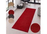 Teppich HANSE HOME "Pure 100 Kurzflor" Gr. 13, rot, B:80cm H:13mm L:400cm, Kunstfaser, Teppiche, Teppich, Kurzflor, uni, umkettelt, Läufer, Wohnzimmer, Kinderzimmer, Flur