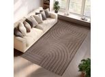 Teppich AYYILDIZ TEPPICHE "POMPEI 1611", beige, B:120cm H:12mm L:170cm, Microfaser, Teppiche, Teppich, Läufer, pflegeleichte Oberfläche, leicht zu reinigen, Kurzflor