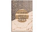 Wandbild ARTLAND "Ein guter Tag um glücklich zu sein", gold (farbe bild(er): goldfarben), B:20cm H:30cm, Bilder, Wandbild, als Alubild, Leinwandbild, Poster in verschied. Grössen