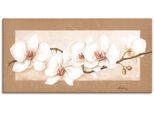 Wandbild ARTLAND "Orchideenzweig", beige (farbe bild(er): naturfarben), B:60cm H:30cm, Bilder, Wandbild, als Alubild, Leinwandbild in verschied. Grössen