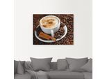 Leinwandbild ARTLAND "Cappuccino - Kaffee", braun (farbe bild(er): braun), B:80cm H:60cm, Bilder, Leinwandbild, auf Holzrahmen gespannt