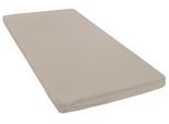 Spannbettlaken BELLANA "Melone Topper in Gr. 90x200, 140x200 oder 180x200 cm", grau (taupe), L:200cm, Mako-Jersey, Obermaterial: 100% Baumwolle, Bettlaken, Spannbettlaken, Baumwolle, für Matratzen bis 10 cm Höhe, Spannbetttuch