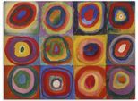 Leinwandbild ARTLAND "Quadrate und konzentrische Ringe. 1913", bunt (farbe bild(er): bunt), B:120cm H:90cm, Bilder, Leinwandbild, auf Holzrahmen gespannt