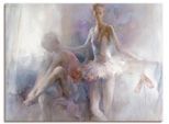 Leinwandbild ARTLAND "Ballett-Mädchen", weiss (farbe bild(er): weiß), B:120cm H:90cm T:1,8cm, Bilder, Leinwandbild, auf Holzrahmen gespannt