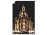 Poster ARTLAND "Erleuchtete Frauenkirche in Dresden", beige (farbe bild(er): naturfarben), B:40cm H:60cm T:0,1cm, Papier, Bilder, Poster, ohne Rahmen