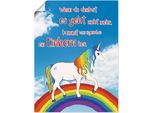 Poster ARTLAND "Einhorn mit Regenbogen", bunt (farbe bild(er): bunt), B:30cm H:40cm, Papier, Bilder, Poster, ohne Rahmen