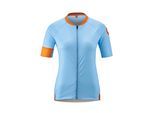 Radtrikot GONSO "BRAILA", Damen, Gr. 48, blau (hellblau), 100% Polyester, Rundhals, Trikots Radtrikot, Hohe Bewegungselastizität, Ventilations-Mesheinsätze