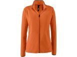 Fleecejacke DEPROC ACTIVE "DECORAH II WOMEN", Damen, Gr. 44L, orange, 100% Polyester, tailliert, gerader Abschluss, Jacken Fleecejacke, weiche Fleecejacke in traditioneller Optik