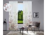 Gardine HOME AFFAIRE "Friesach" Gr. 1, bunt, B:140cm H:145cm, Polyester, Gardinen, Gardine, Blumenmuster, transparent, Multifunktionsband, Pflegeleicht, einladend