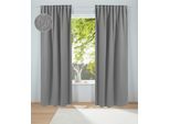 Gardine MY HOME "Gardine "Alcide" Gr. 1, grau, B:135cm H:145cm, Polyester, Gardinen, Gardine, Multifunktionsband, verdunkelnd, Pflegeleicht, moderner Look