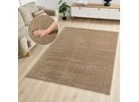 Teppich OTTO HOME "Lilari Shaggy Premium, weich, modern" Gr. 1, beige, B:60cm H:30mm L:90cm, Polyester, Teppiche, Teppich, Uni-Farben, kuschelig, & weich, Wohnzimmer, Schlafzimmer, Esszimmer