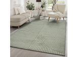 Teppich THE CARPET "Everest", grün, B:240cm H:14mm L:340cm, Polypropylen, Teppiche, Teppich, moderner Wohnzimmer Teppich hohe Flordichte