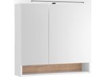 Spiegelschrank BASIC BY BALCULINA "Denver Spiegelschrank, Badezimmerschrank BxHxT 80x75x22", weiß (weiß matt), B:80cm H:75cm T:22cm, FSC-zertifizierter Holzwerkstoff, Schränke, Spiegelschrank, Breite 80 cm, Tür L/R montierbar, Softclose
