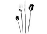 Besteck-Set "Lotus, im Geschenkkarton, wahlweise als 24- oder 30-teiliges Set", silberfarben, 24 tlg., Chromnickelstahl 18/10, PICARD & WIELPÜTZ SOLINGEN, Essbesteck-Sets, modernes und außergewöhnliches Design