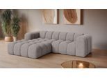 Ecksofa OTTO HOME "KALLIE L-Form, 248 cm - OTTO. Verlässliche Qualität.", hellgrau, B:248cm H:72cm T:186cm, 100% Polyester, Sofas, Ecksofa, Bubble Optik, moderne Steppung, hoher Sitzkomfort